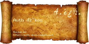 Auth Ákos névjegykártya